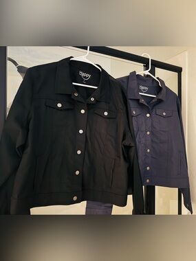 Women's Button-Front Thin Jacket(s) - Black & Dark Grey - Size XL - New w/tags